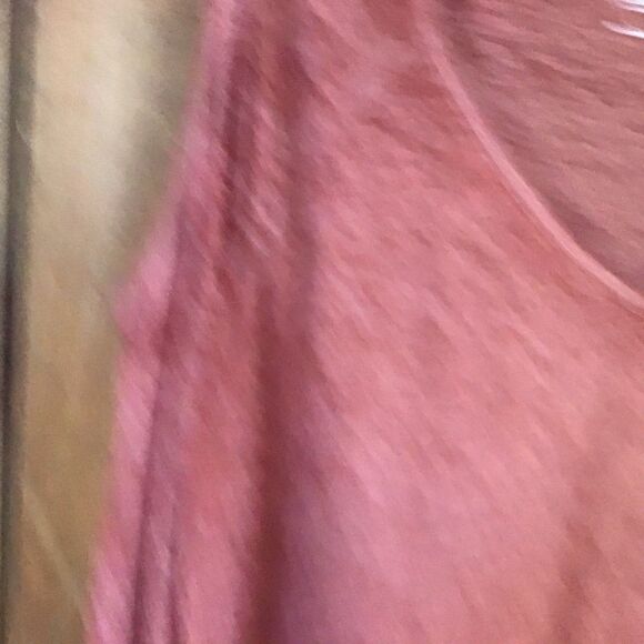 a.n.a Cold Shoulder Blouse Size L Rusty Orange 3/4 Sleeve V Neck - Picture 4 of 7